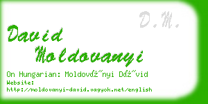 david moldovanyi business card